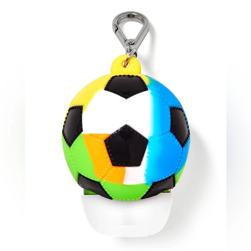 Bath & Body PocketBac Holder Soccer Ball Multi-Colored Raspberry Freeze Hand Gel - Picture 2 of 9